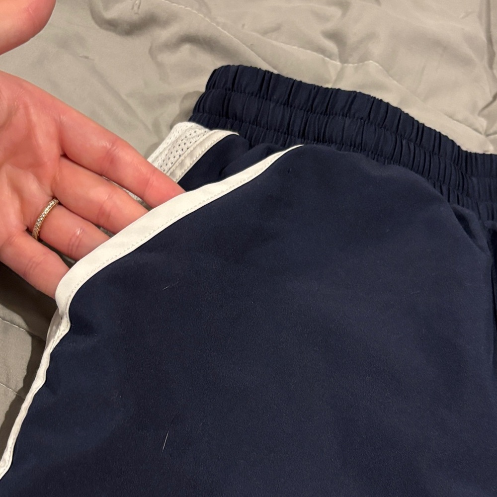 Under Armour Women's Dark Blue and White Athletic Shorts - Picture 5 of 5
